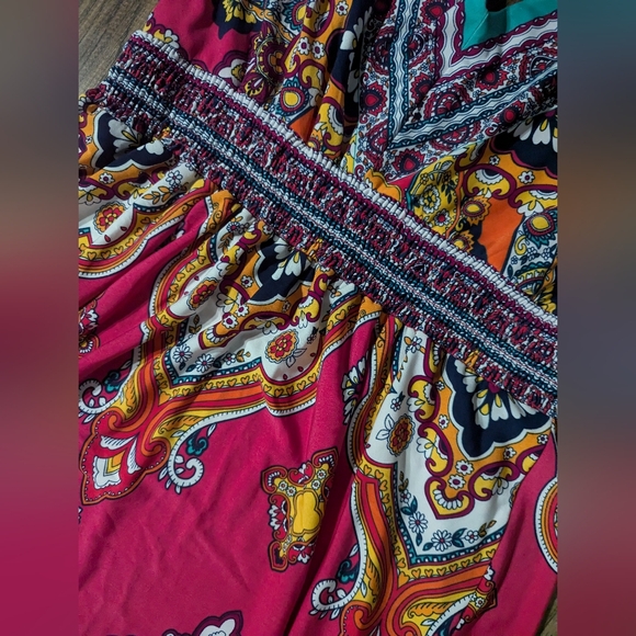 Kiara Women's Bright Colorful Paisley Bohemian Summer Beach Cover Up Size Med - Picture 16 of 16